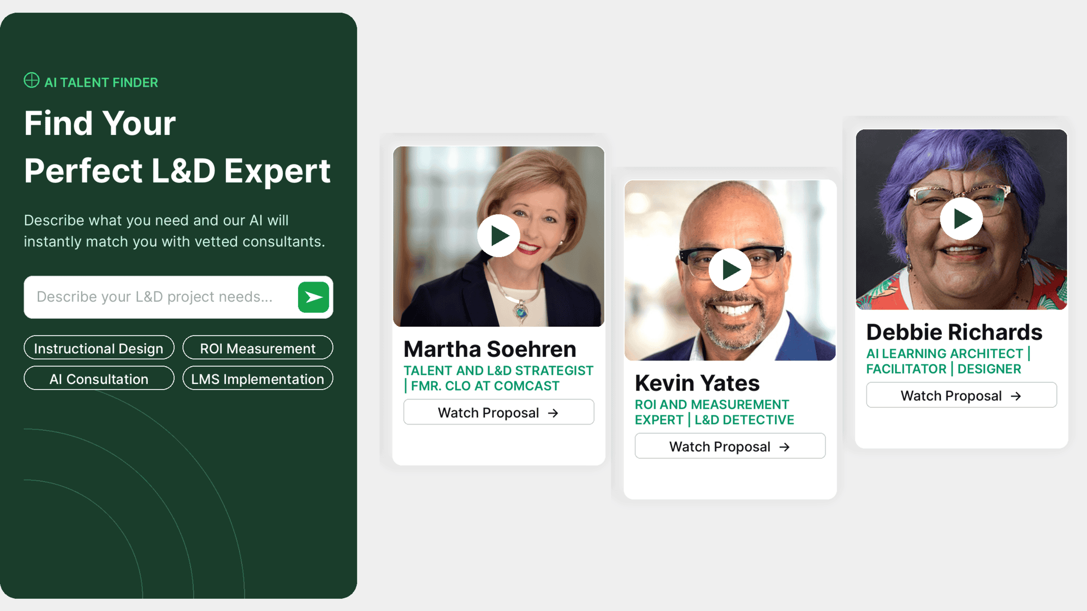 Graphic of three Cognota marketplace cards highlighting on-demand learning services and resources